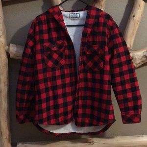 Flannel/plaid Boston Traders fleece jacket womensM